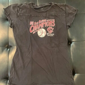 University of South Carolina Baseball Black NCAA‎ Back to Back Champions T-Shirt